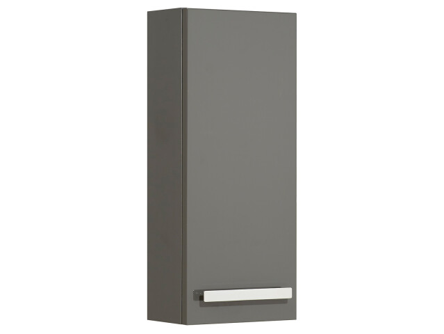 Hängeschrank >Maire< in Steingrau Hochglanz aus Glas - 30x70x17cm (BxHxT)