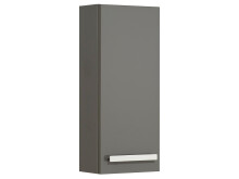 Hängeschrank >Maire< in Steingrau Hochglanz aus Glas - 30x70x17cm (BxHxT)