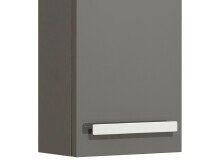 Hängeschrank >Maire< in Steingrau Hochglanz aus Glas - 30x70x17cm (BxHxT)