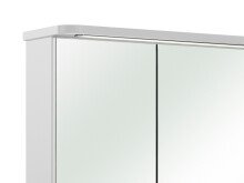 Spiegelschrank >Maire IV< in Polarweiß/Hochglanz aus Glas - 120x72,6x17 (BxHxT)