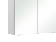 Spiegelschrank >Maire IV< in Polarweiß/Hochglanz aus Glas - 120x72,6x17 (BxHxT)
