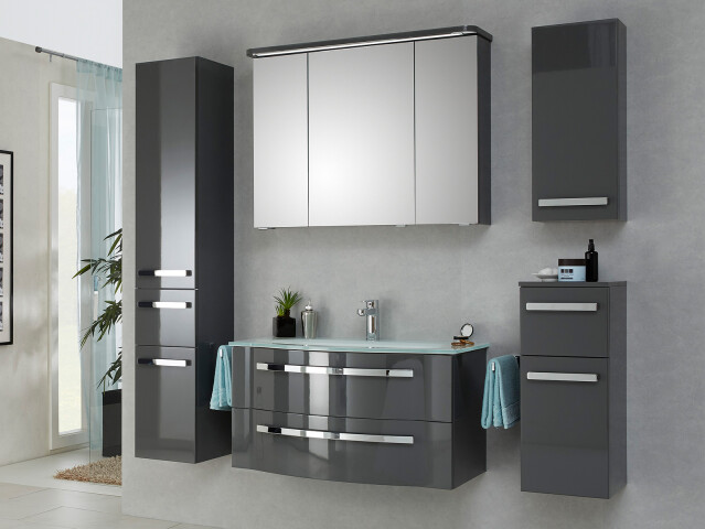 Badezimmer-Set >Maire III< (6-teilig) in Weiß aus Glas