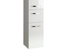 Hochschrank >Akron< in Weiß/Glanz aus Glas - 30x168x33cm (BxHxT)