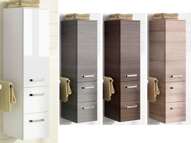 Midischrank >Akron I< in chromglänzend aus Glas - 30x121,2x33cm (BxHxT)