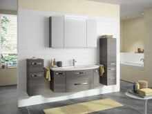 Midischrank >Akron I< in chromglänzend aus Glas - 30x121,2x33cm (BxHxT)