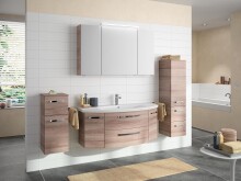 Midischrank >Akron I< in chromglänzend aus Glas - 30x121,2x33cm (BxHxT)