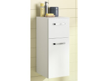 Unterschrank >Akron< in Weiß/Glanz aus Glas - 30x73,2x33cm (BxHxT)