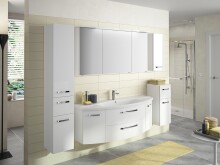 Unterschrank >Akron< in Weiß/Glanz aus Glas - 30x73,2x33cm (BxHxT)