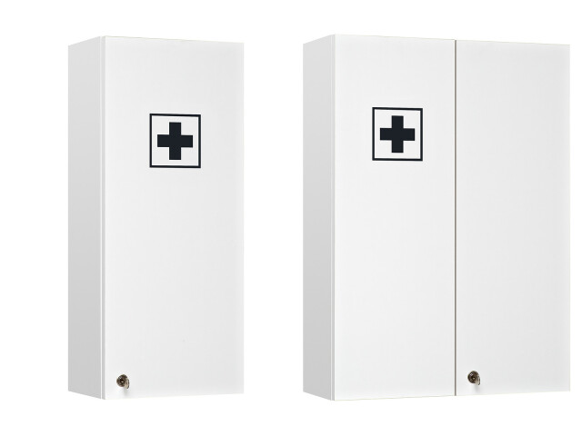 Medizinschrank >Adan< in Weiß aus Glas - 70x20cm (HxT)