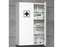 Medizinschrank >Adan< in Weiß aus Glas - 70x20cm (HxT)