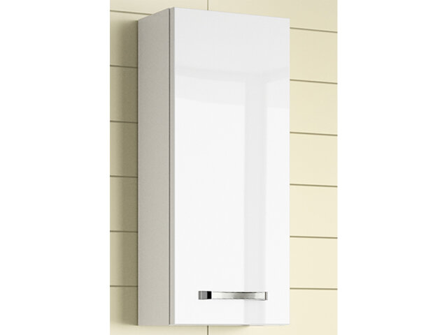 Hängeschrank >Akron I< in Weiß/Hochglanz aus Glas - 30x70x17cm (BxHxT)