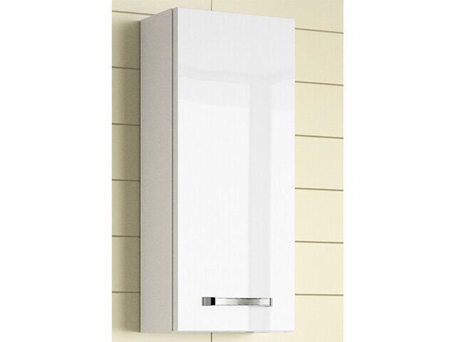 Hängeschrank >Akron I< in Weiß/Hochglanz aus Glas - 30x70x17cm (BxHxT)