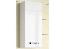 Hängeschrank >Akron I< in Weiß/Hochglanz aus Glas - 30x70x17cm (BxHxT)