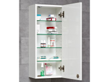 Medizinschrank >Adan< in Weiß aus Glas - 30x70x20cm (BxHxT)