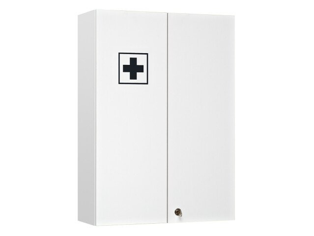 Medizinschrank >Adan< in Weiß aus Glas - 50x70x20cm (BxHxT)