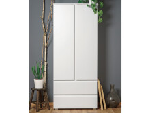 Mehrzweckschrank >Ravenna< in Weiß/Matt - 80x191x40cm (BxHxT)