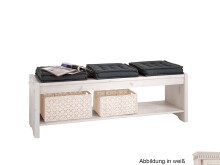 Bettbank >Silvana< in Weiß matt Lack aus Massivholz - 140x48x40cm (BxHxT)