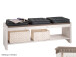 Bettbank >Silvana< in Weiß matt Lack aus Massivholz - 140x48x40cm (BxHxT)