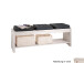 Bettbank >Silvana< in Weiß matt Lack aus Massivholz - 140x48x40cm (BxHxT)