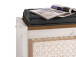 Bettbank >Silvana< in Weiß/Antik aus Massivholz - 140x48x40cm (BxHxT)