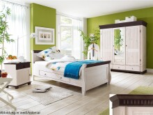 Nachtkommode >Silvana< in Weiß matt Lack aus Massivholz - 48x60x40cm (BxHxT)