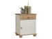 Nachtkommode >Silvana< in Weiß matt Lack aus Massivholz - 48x60x40cm (BxHxT)