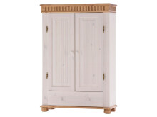 Drehtürenschrank >Silvana< in Weiß matt Lack - 100x147x40 (BxHxT)
