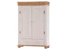 Drehtürenschrank >Silvana< in Weiß matt Lack - 100x147x40 (BxHxT)