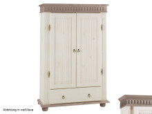 Drehtürenschrank >Silvana< in Weiß matt Lack - 100x147x40 (BxHxT)