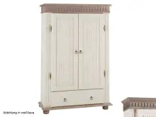 Drehtürenschrank >Silvana< in Weiß matt Lack - 100x147x40 (BxHxT)
