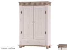 Drehtürenschrank >Silvana< in Weiß matt Lack - 100x147x40 (BxHxT)