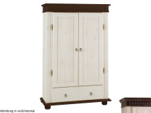 Drehtürenschrank >Silvana< in Weiß matt Lack - 100x147x40 (BxHxT)