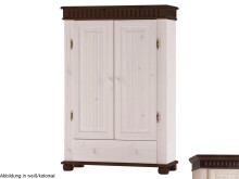 Drehtürenschrank >Silvana< in Weiß matt Lack - 100x147x40 (BxHxT)