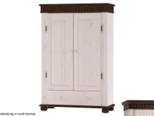 Drehtürenschrank >Silvana< in Weiß matt Lack - 100x147x40 (BxHxT)