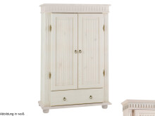 Drehtürenschrank >Silvana< in Weiß matt Lack - 100x147x40 (BxHxT)