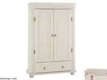 Drehtürenschrank >Silvana< in Weiß matt Lack - 100x147x40 (BxHxT)