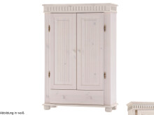 Drehtürenschrank >Silvana< in Weiß matt Lack - 100x147x40 (BxHxT)
