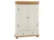 Drehtürenschrank >Silvana< in Weiß matt Lack - 100x147x40 (BxHxT)