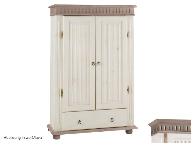 Drehtürenschrank >Silvana< in Weiß/Lava - 100x147x40 (BxHxT)