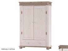 Drehtürenschrank >Silvana< in Weiß/Lava - 100x147x40 (BxHxT)