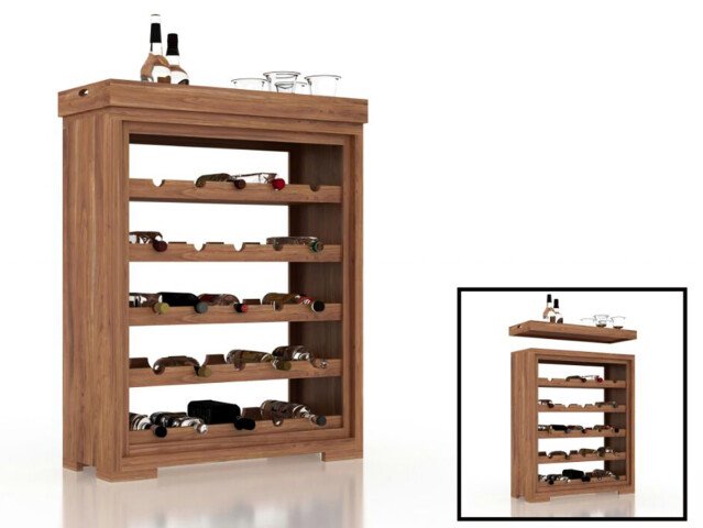 Weinregal >Vision< in Acana aus Akazie - 85x105x35cm (BxHxT)