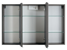 Spiegelschrank >Bologna II< in Weiß aus Metall - 90x66x20cm (BxHxT)