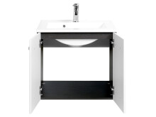 Waschtisch-Set >Bologna IV< in Weiß/Hochglanz - 60/70/80/90/100x54x48 (BxHxT)