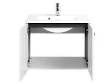 Waschtisch-Set >Bologna IV< in Weiß/Hochglanz - 60/70/80/90/100x54x48 (BxHxT)