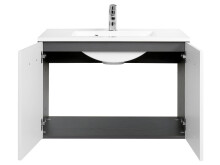 Waschtisch-Set >Bologna IV< in Weiß/Hochglanz - 60/70/80/90/100x54x48 (BxHxT)