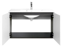 Waschtisch-Set >Bologna IV< in Weiß/Hochglanz - 60/70/80/90/100x54x48 (BxHxT)