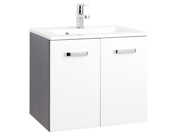 Waschtisch-Set >Bologna IV< in Weiß/Hochglanz aus Metall - 60x54x48cm (BxHxT)