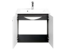 Waschtisch-Set >Bologna IV< in Weiß/Hochglanz aus Metall - 60x54x48cm (BxHxT)