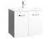 Waschtisch-Set >Bologna IV< in Weiß/Hochglanz aus Metall - 60x54x48cm (BxHxT)