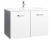 Waschtisch-Set >Bologna IV< in Weiß/Hochglanz aus Metall - 80x54x48cm (BxHxT)